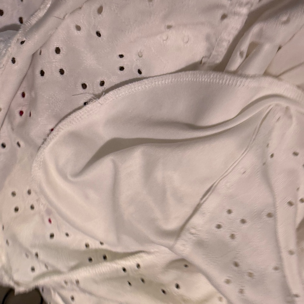 Tiered White Eyelet Button Down Dress Pockets Emery Rose 2XL Casual - Picture 9 of 14